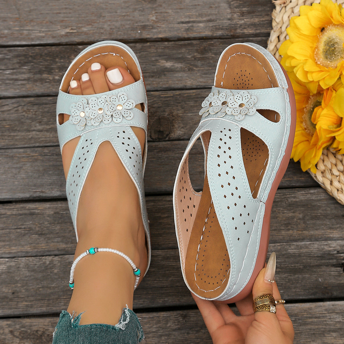 Norabel - Sandalen met orthopedische comforthak – Stabiliteit, lichtheid en natuurlijke houding