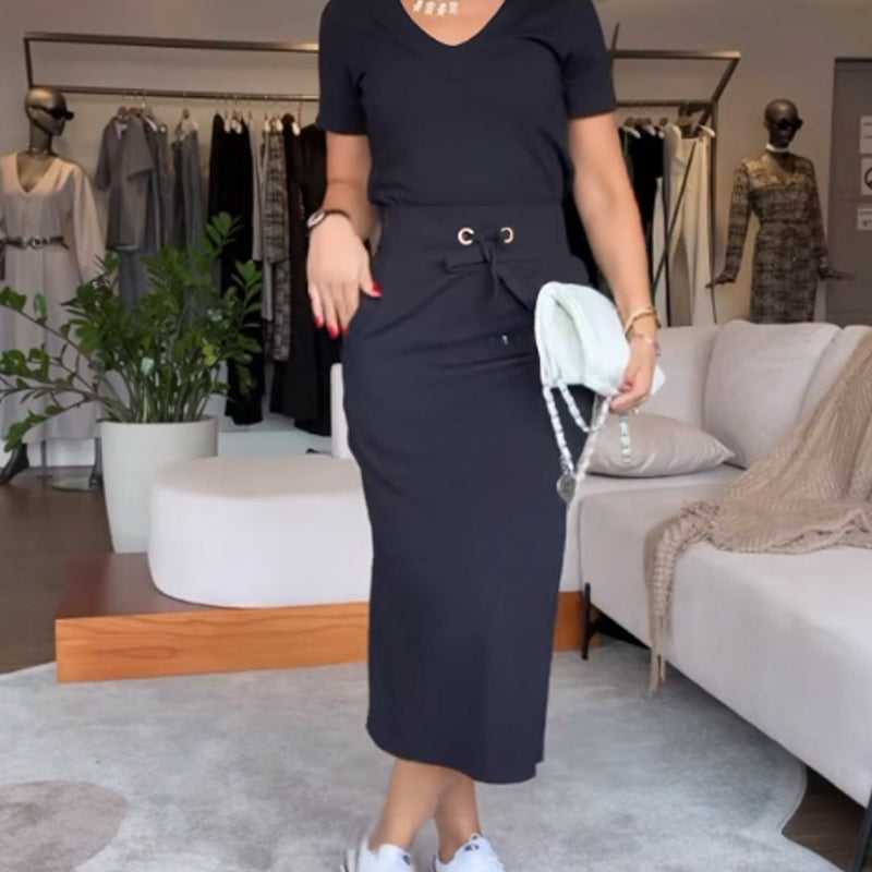 Quelara - Top en rok met V-halslijn – Moderne elegantie en gegarandeerd comfort