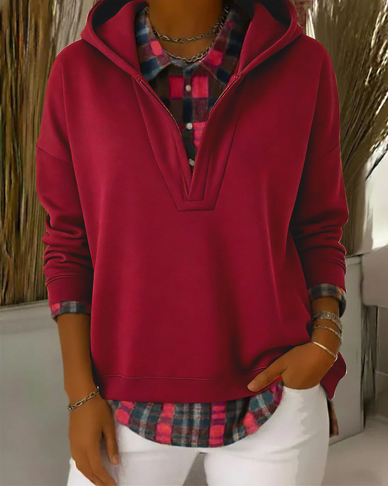 Ceralinae - Hoodie, twee-delige set, imitatie tartan