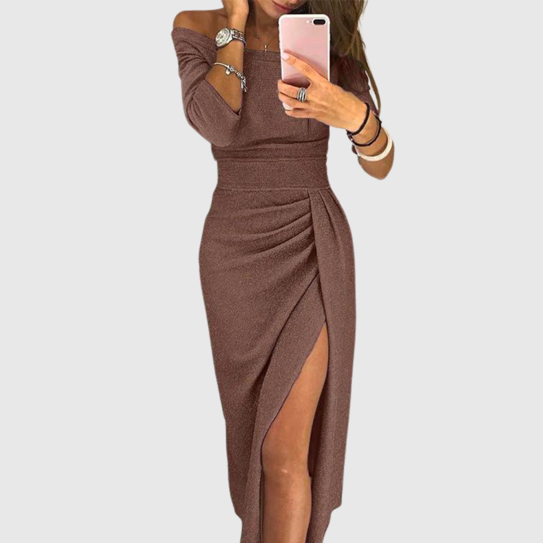Oravienne - Elegante en Vloeiende Maxi Jurk met Open Rug