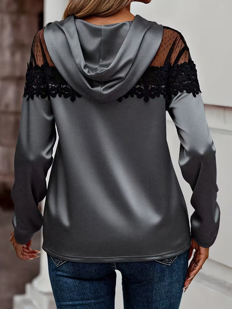 Roosmarijn - Elegante dames hoodie van kant