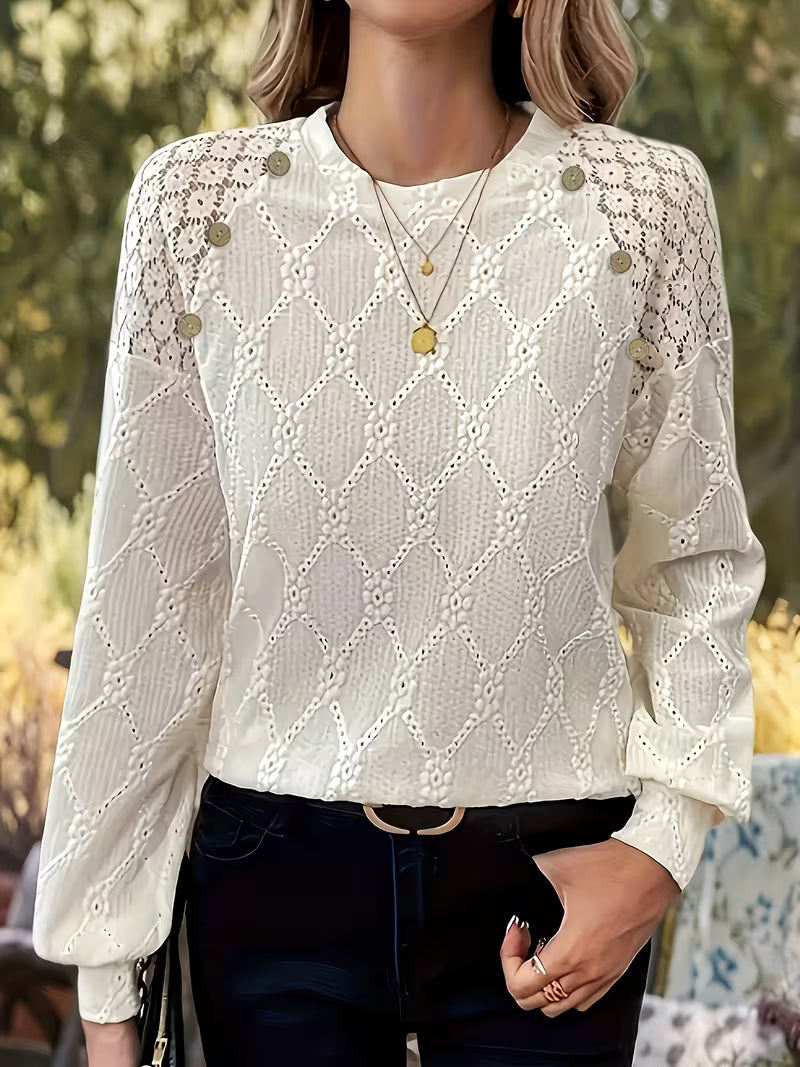 Gisellae - Blouse met Patroon en Lange Mouwen