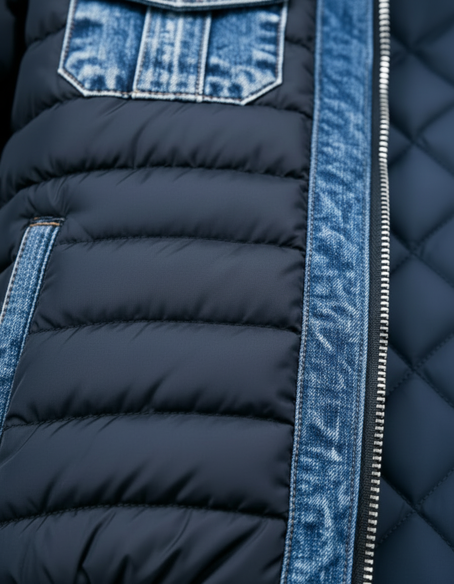 Zacharie - Moderne Gewatteerde Denim Jas
