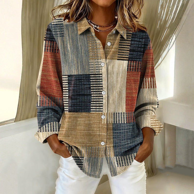 Pavelya - Blouse Vintage Kleur Blok