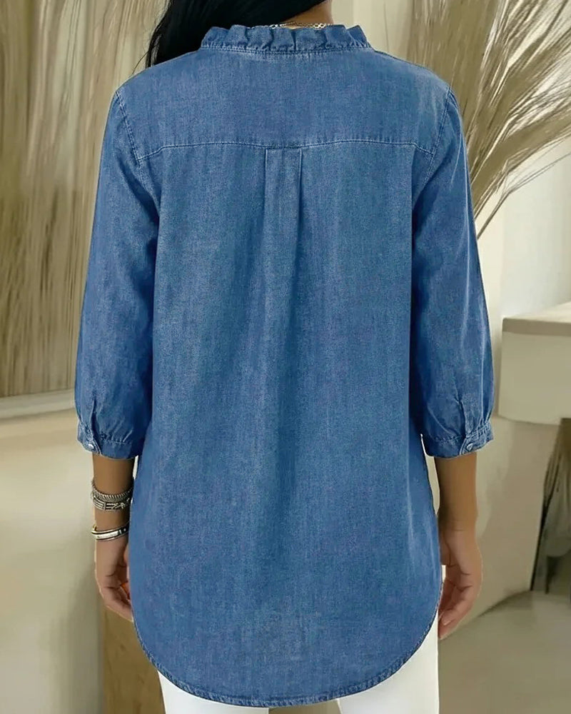 Selyra - Elegante Blouse met Vrouwelijke Volants