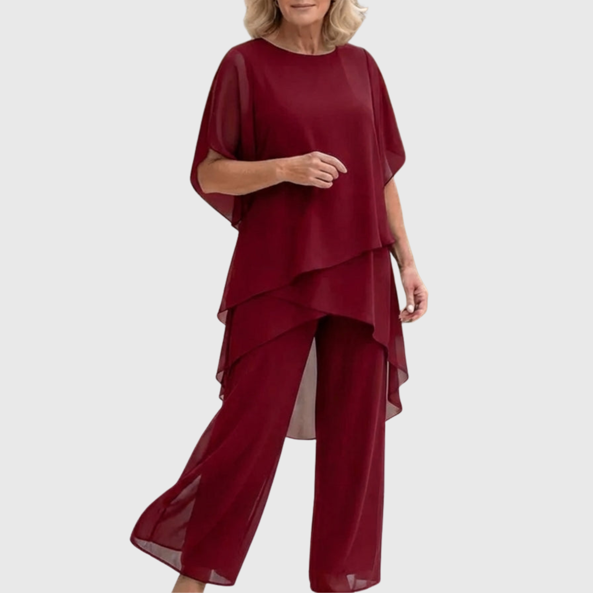 Fosira - Elegante Dames Set met Drapé Palazzo Broek