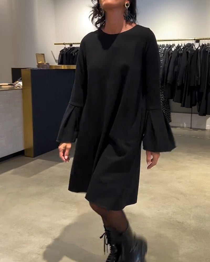 Jovalinne - Casual Jurk met Uitlopende Mouwen