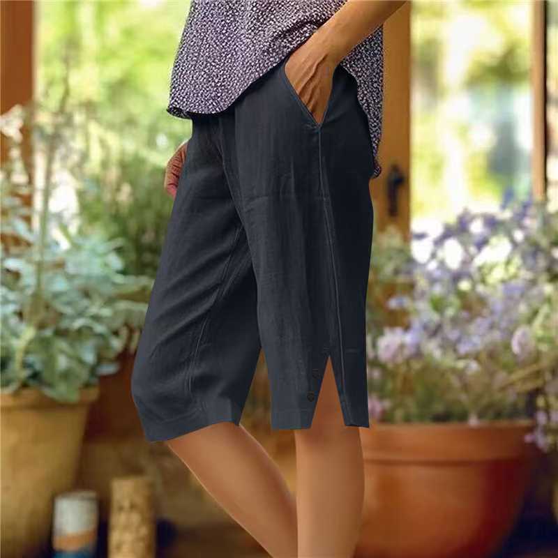 Oselia - Effen capri broek voor dames met zakken
