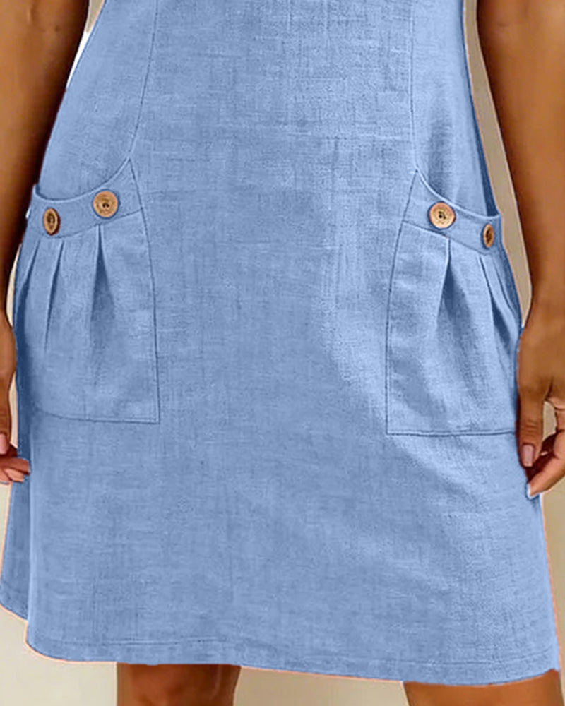 Alythessa - Elegante korte jurk voor dames met comfortabele zakken