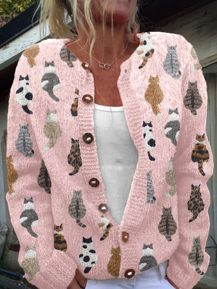 Madeline - Dames gebreide cardigan met knoopmotief