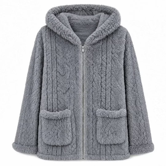 Lijsbeth - Dames fleece jack met capuchon, rits en opgestikte zakken