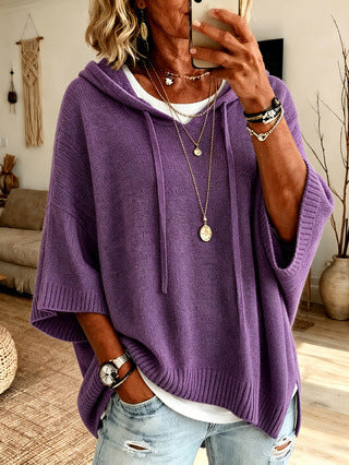 Vérène - Dames oversized hoodie van zachte brei
