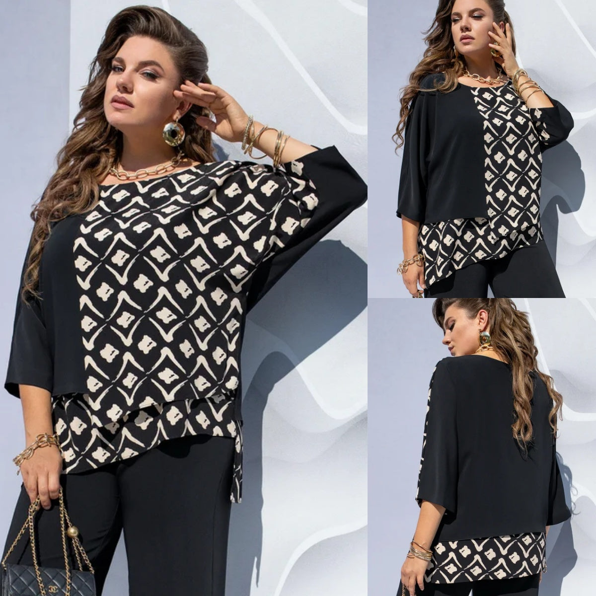 Evaria - Elegante Blouse met Ronde Hals voor Dames