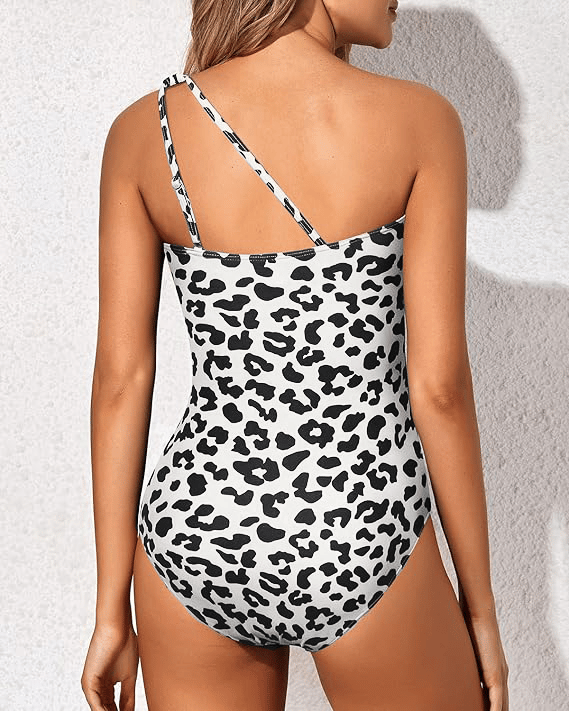 Zenia - Getailleerde one-shoulder badpak