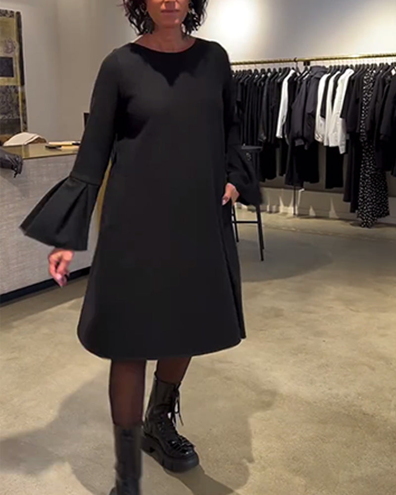 Jovalinne - Casual Jurk met Uitlopende Mouwen