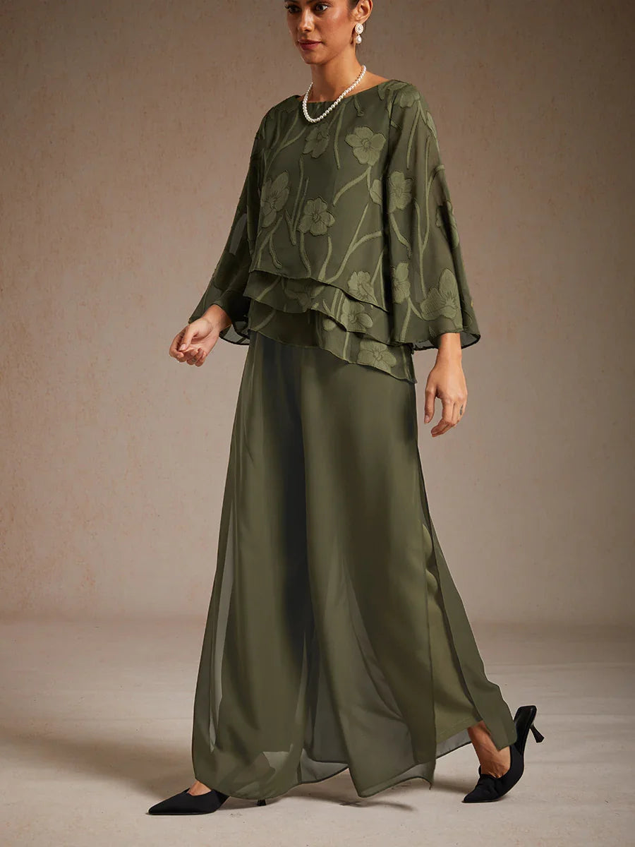 Marilivra - Rechte Broek met Chiffon Split