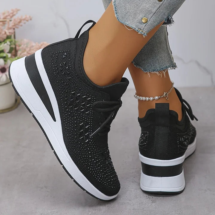 Esmeralda - Dames sneakers met comfortabele hak en ademend mesh