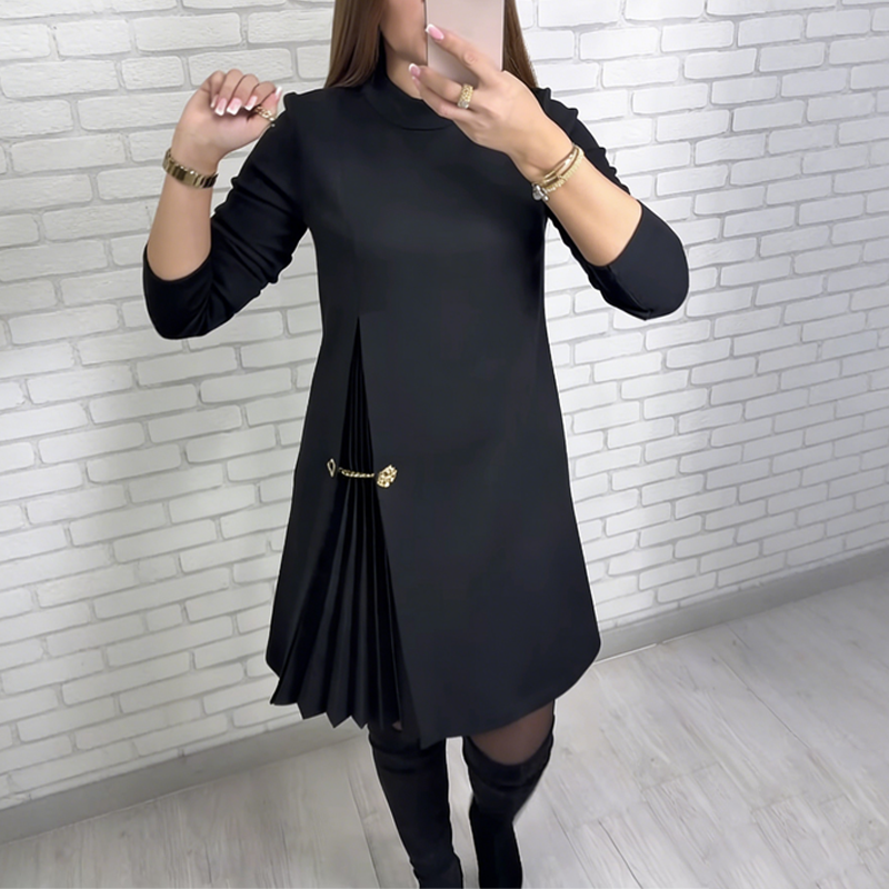 Mariselyne - Elegante Jurk met Asymmetrische Plissé Detail