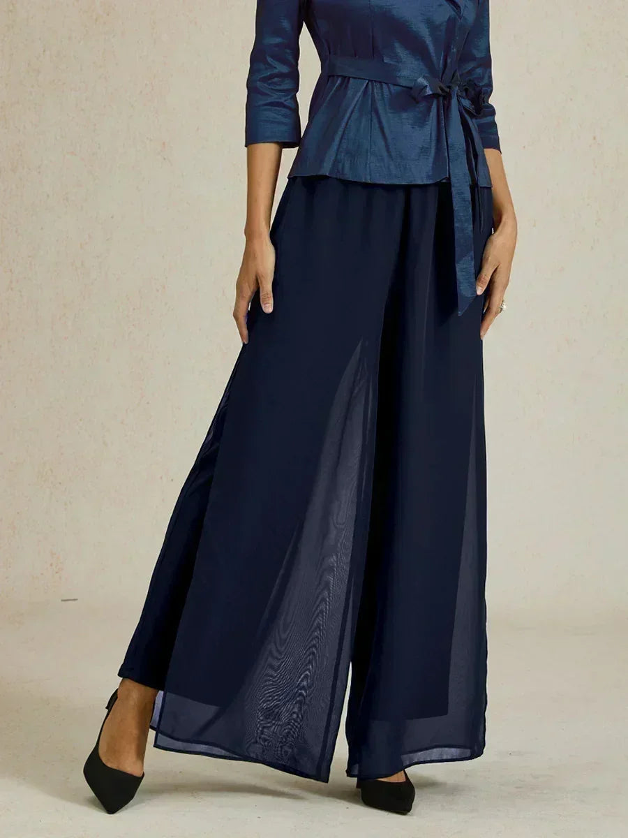 Marilivra - Rechte Broek met Chiffon Split
