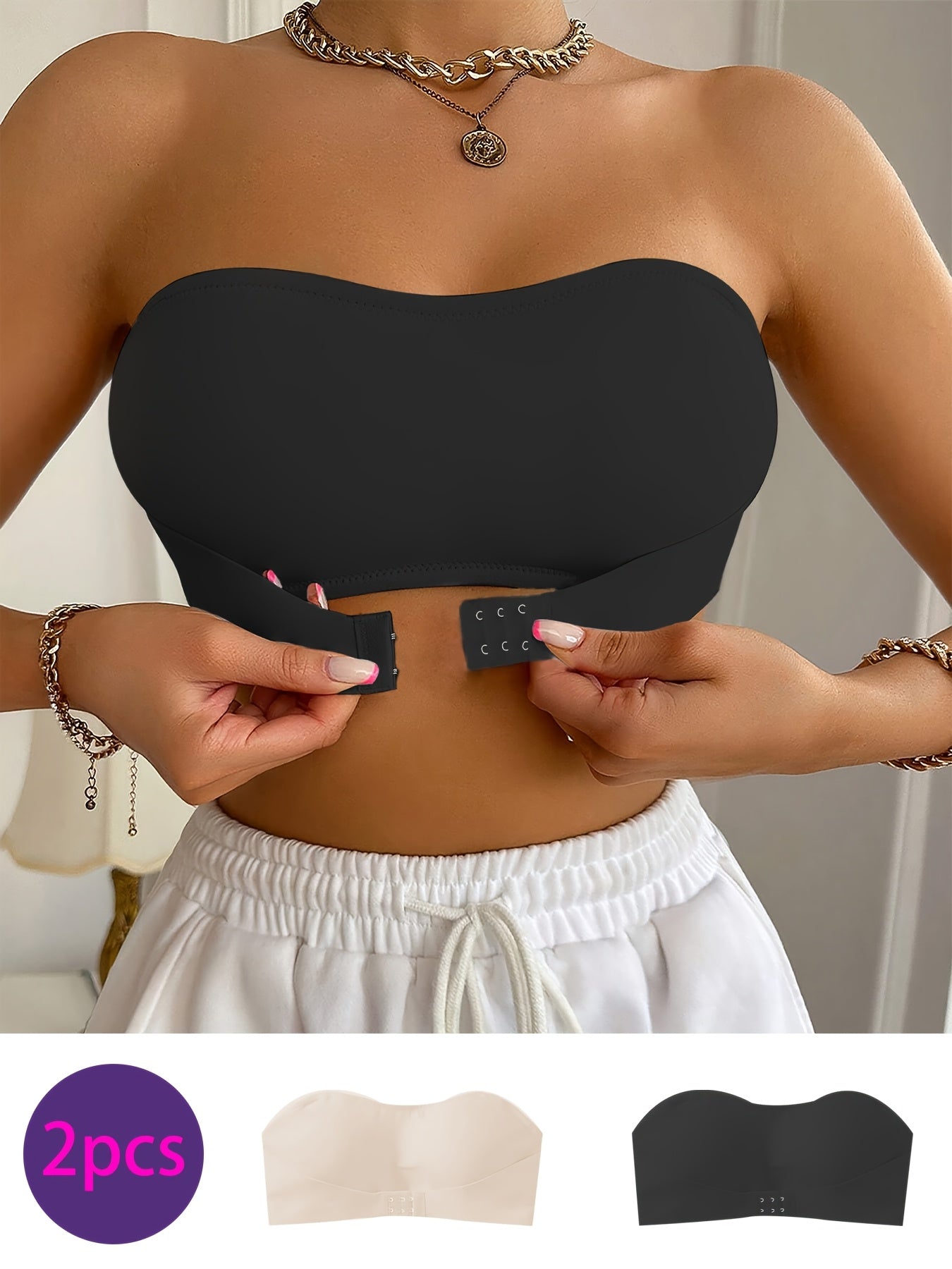 Saphira - 2-delige Bandeau BH-set zonder pads