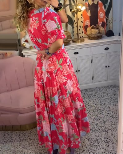 Isabeau - Comfortabele lange jurk met V-hals