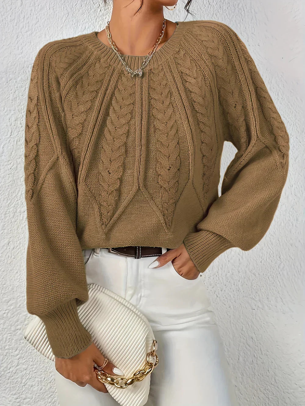 Cezanne - Dikke Pullover met Pofmouwen voor Dames