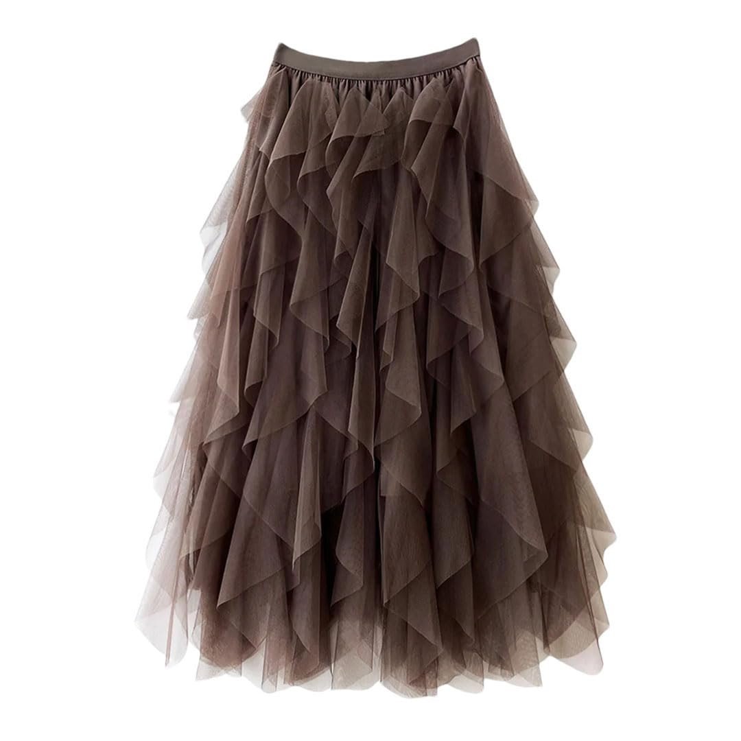 Orlisse - Vrouwelijke Flared Rok met Hoge Elastische Taille