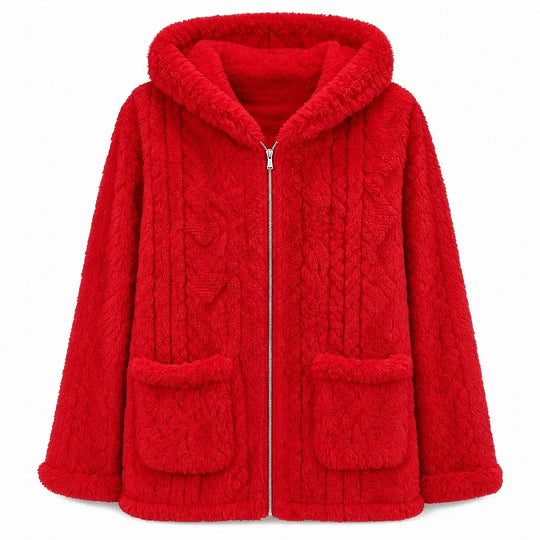 Lijsbeth - Dames fleece jack met capuchon, rits en opgestikte zakken