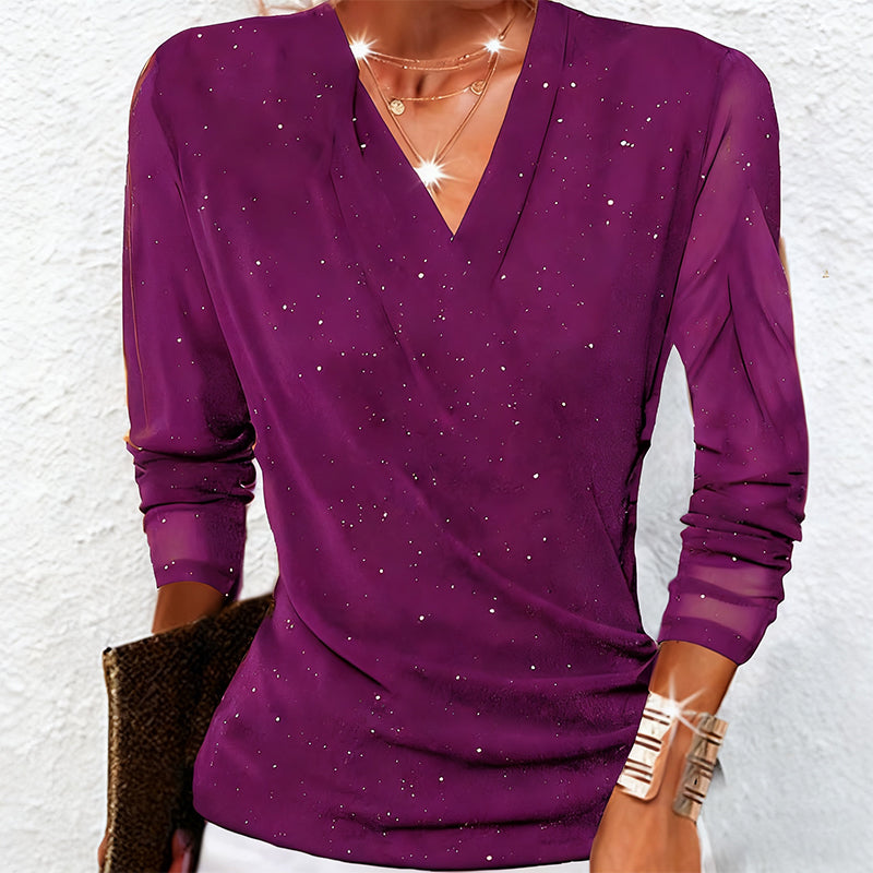 Oralindra - Elegante Cross Blouse met Lange Mouwen