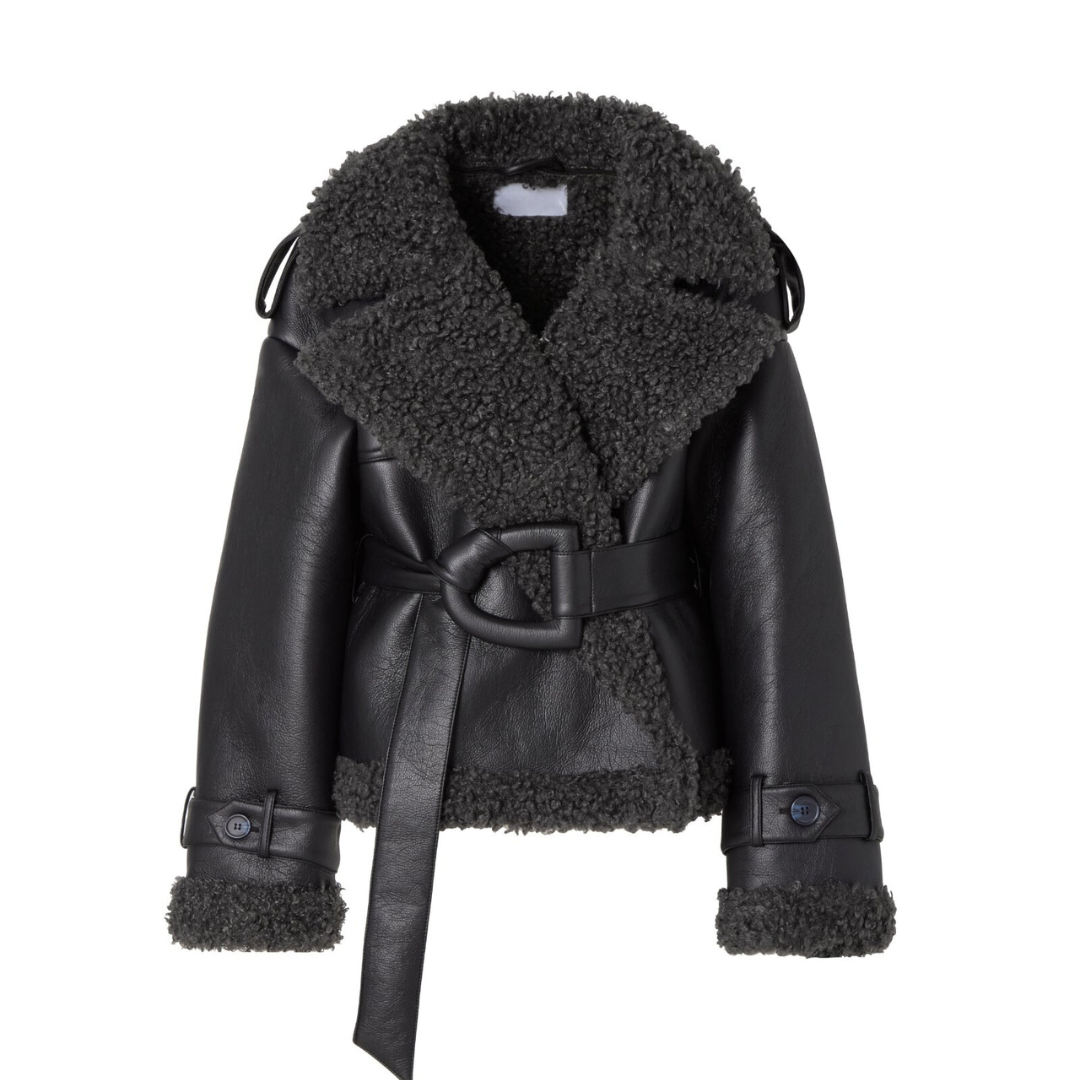Dorelya - Shearling Mantel met Ceintuur voor Elegante Winter