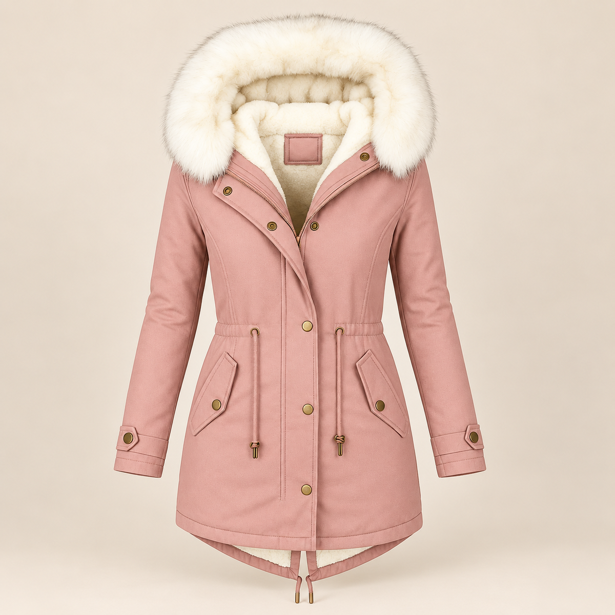 Charline - Lange parka voor dames met capuchon en verstelbare taille