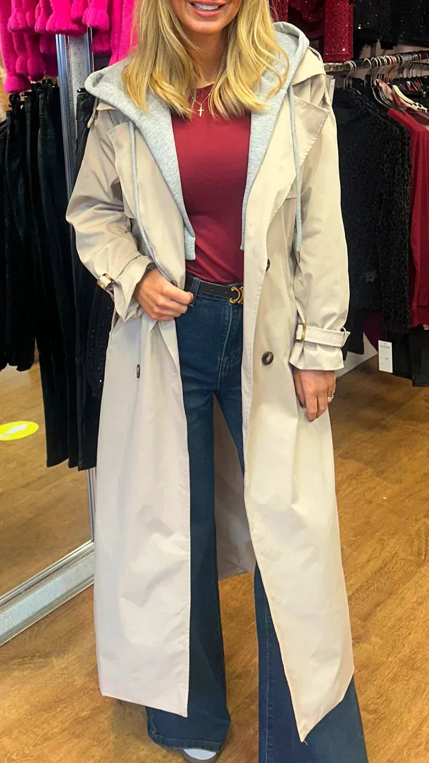 Paulien - Elegante Vintage Trenchcoat met Verstelbare Riem