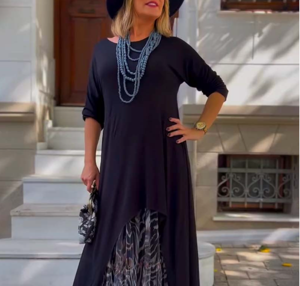 Evelorae - Chic Asymmetrische Jurk met Tulle Rok