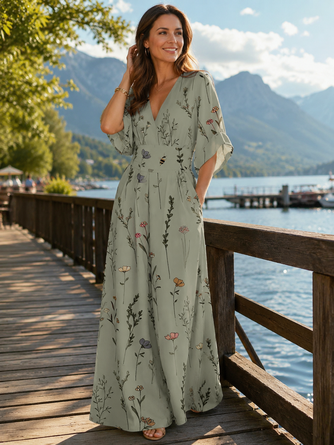 Nevina - Dames jumpsuit met V-hals