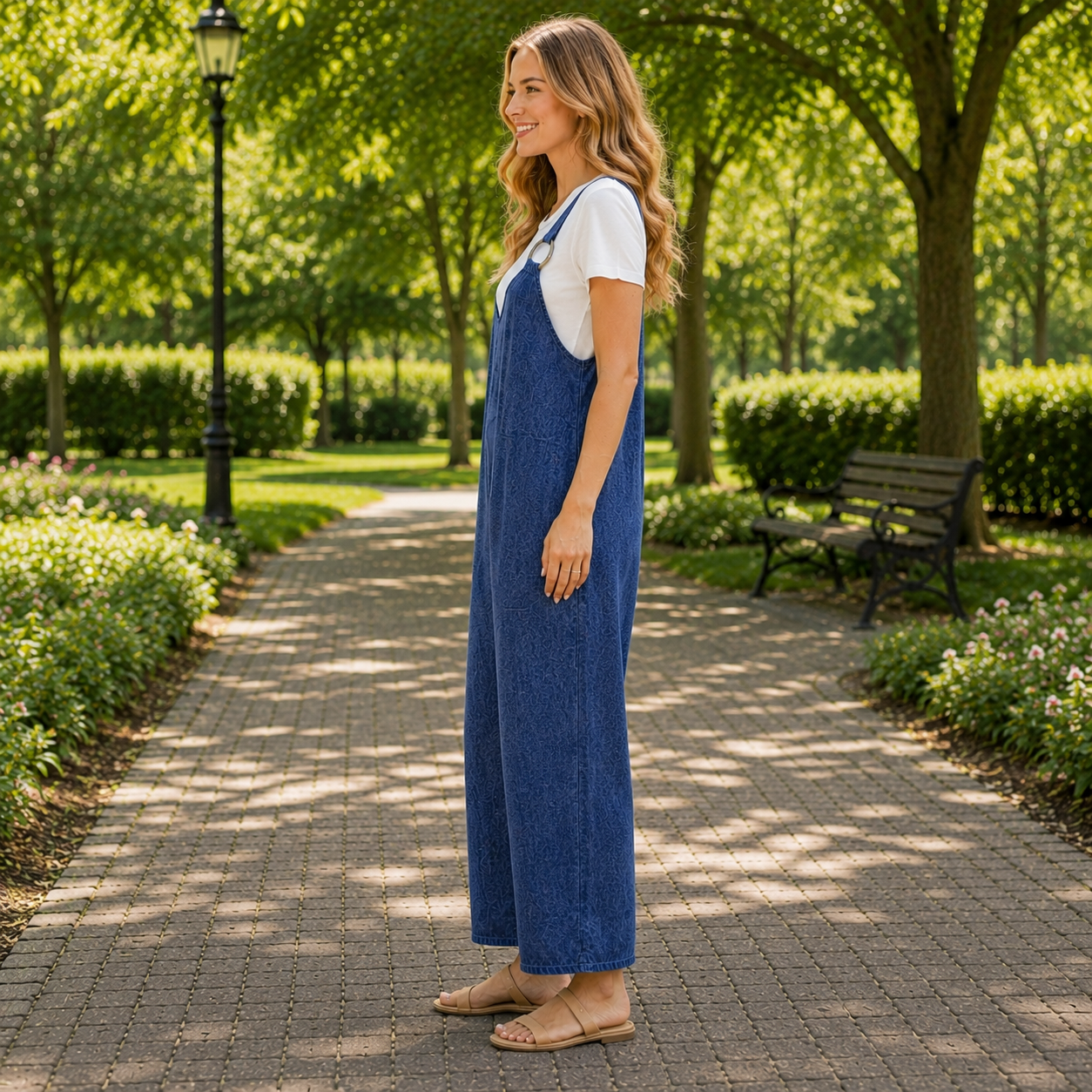 Rynoria - Dames set van losse overall en casual T-shirt
