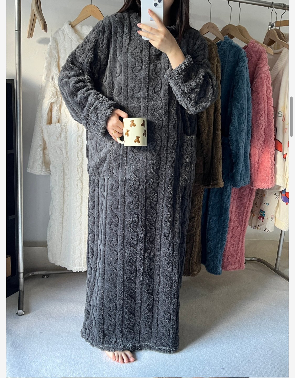 Oravienna - Ultra-Zachte Winterrobe van Jacquard Fleece