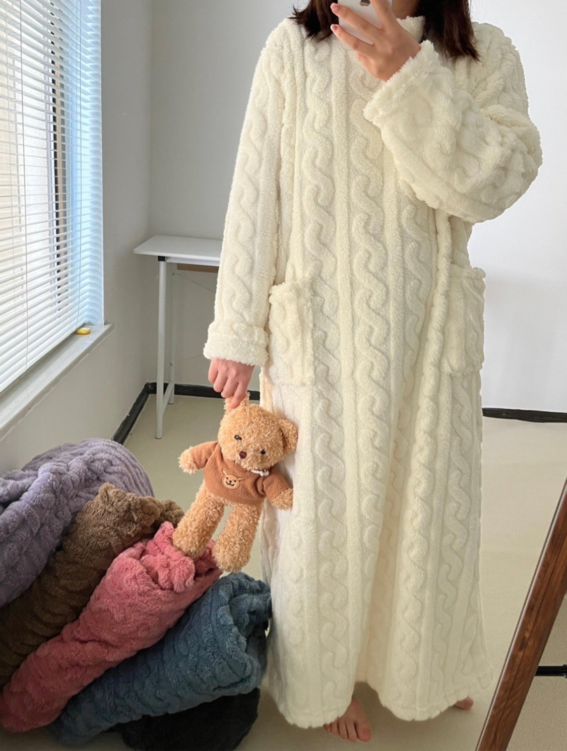 Oravienna - Ultra-Zachte Winterrobe van Jacquard Fleece