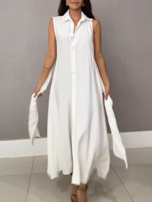 Romaine - Elegante jurk met strikeffect