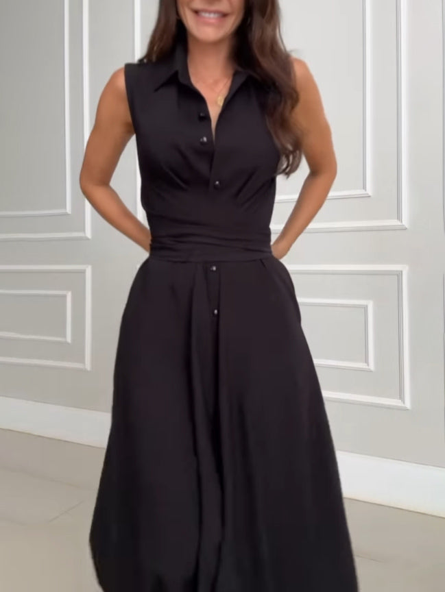 Romaine - Elegante jurk met strikeffect