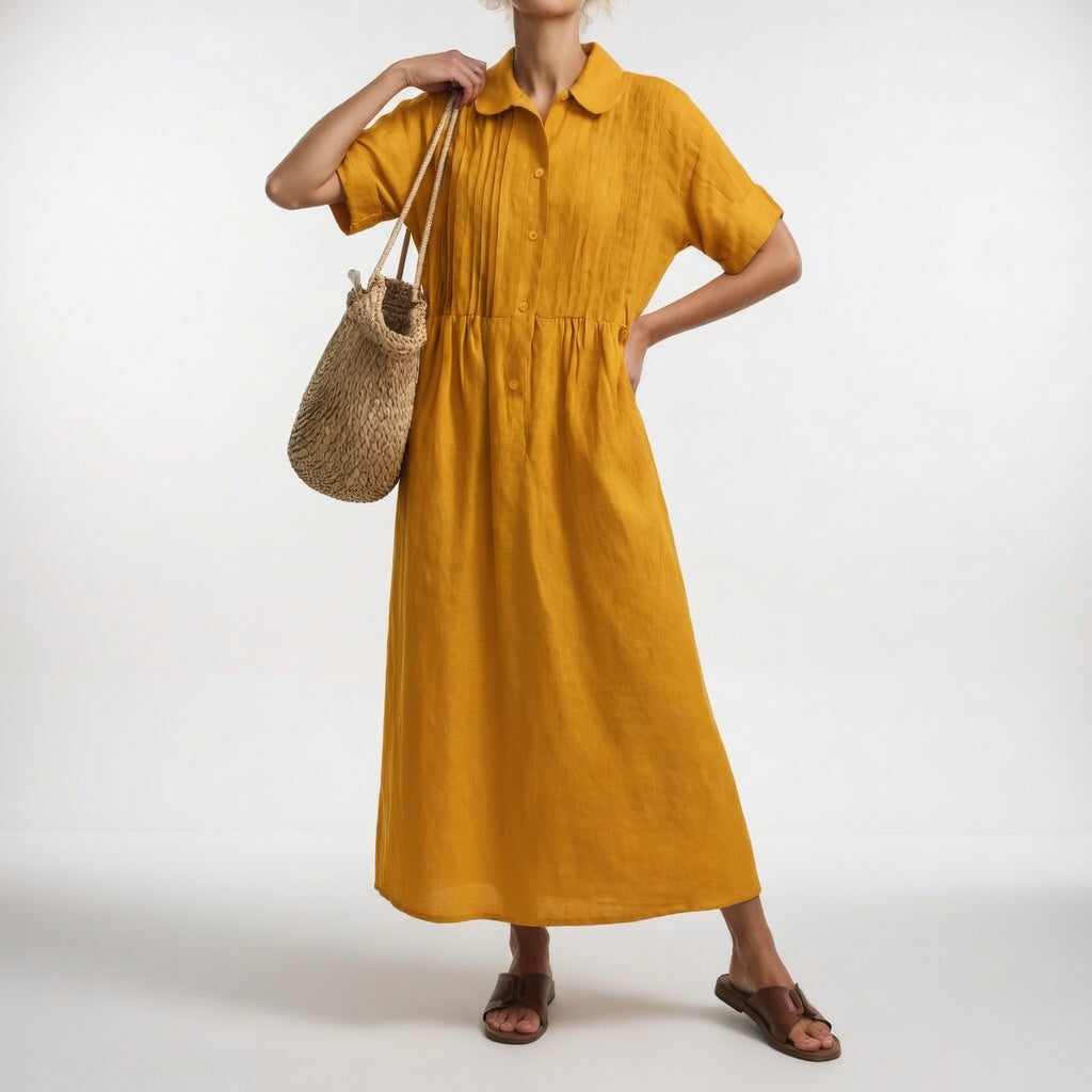 Quorissa - Lange chemise jurk voor dames van luchtig en comfortabel katoen