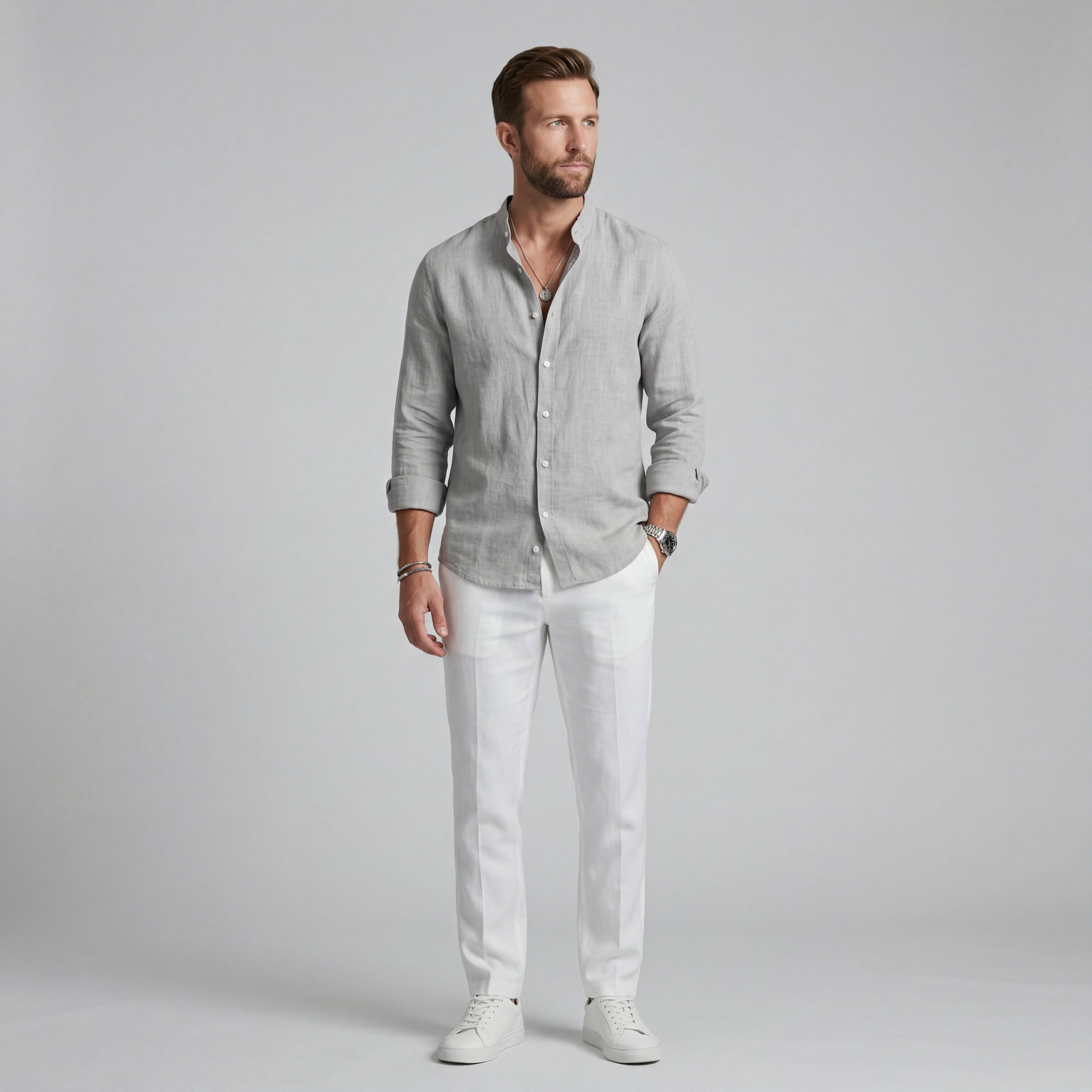 Lucien - Lichte herenoverhemd van katoen-polyester voor de zomer