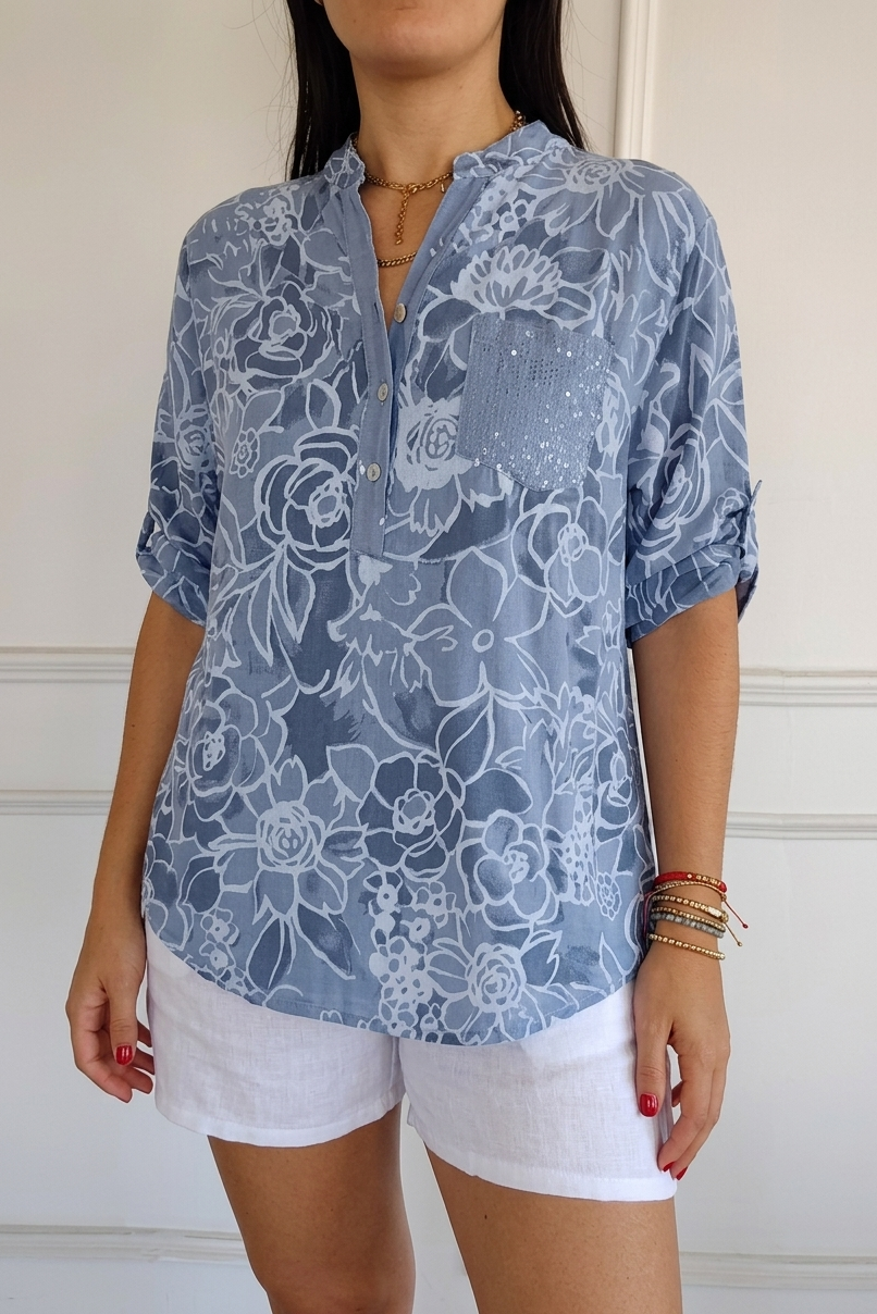 Wilhelmina - Damesblouse in florale kant