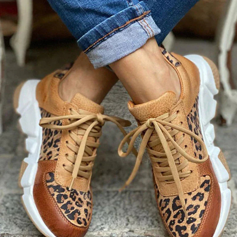Eleonora - Casual Luipaard Sneakers met Dikke Zolen