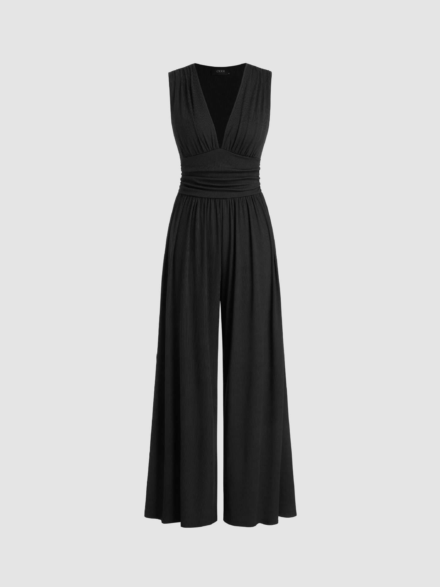 Selenae - Chique brede mouwloze jumpsuit
