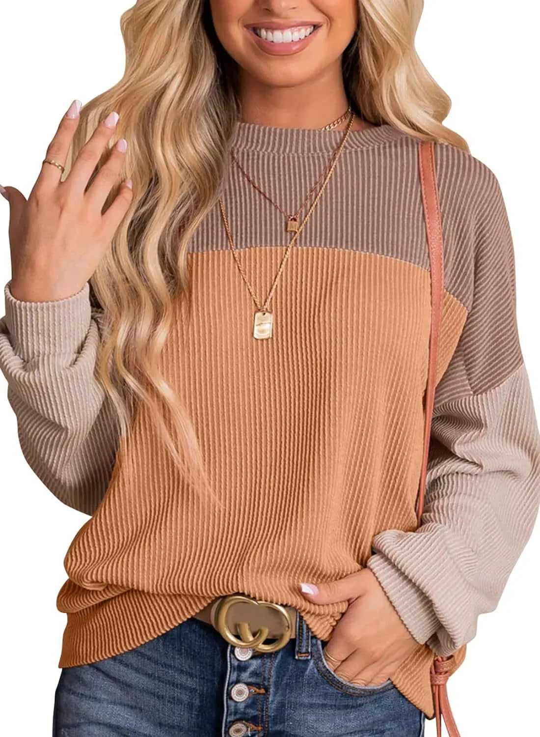 Jantine - Casual pullover sweatshirt met een ronde halslijn
