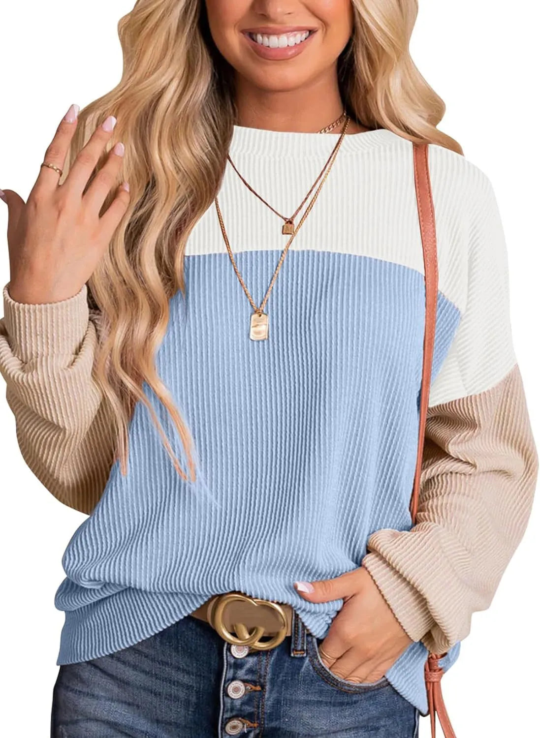 Jantine - Casual pullover sweatshirt met een ronde halslijn