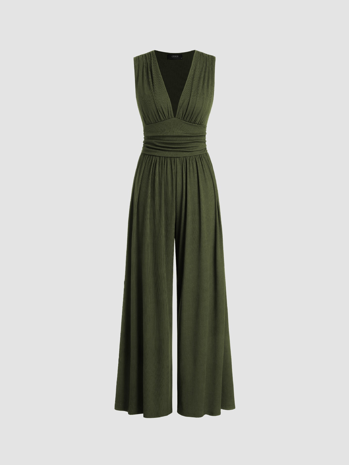 Aurevina - Dames jumpsuit zonder mouwen met V-hals en wijde benen