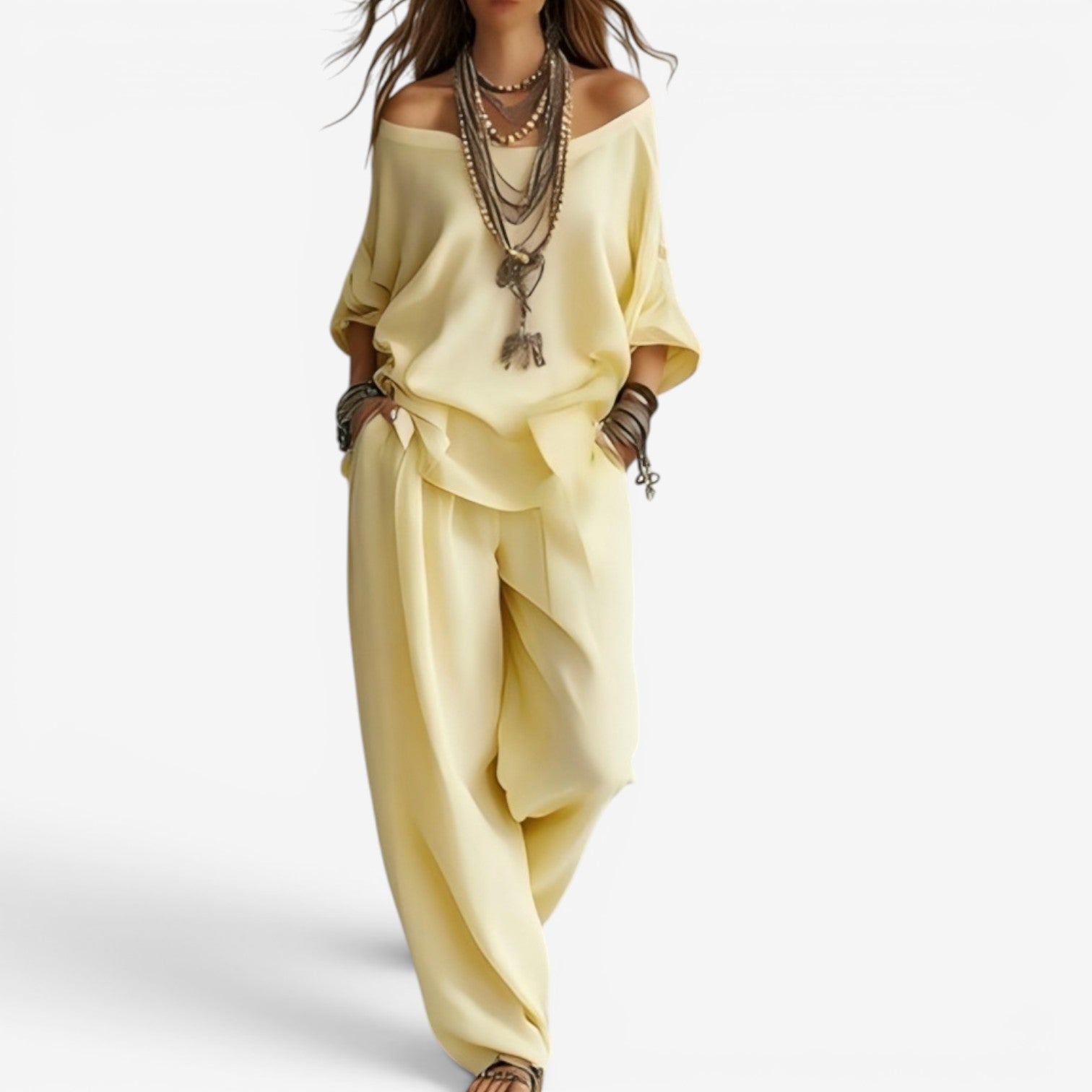 Ozelith - Boheemse damesoutfit vloeiend chique en casual stijl