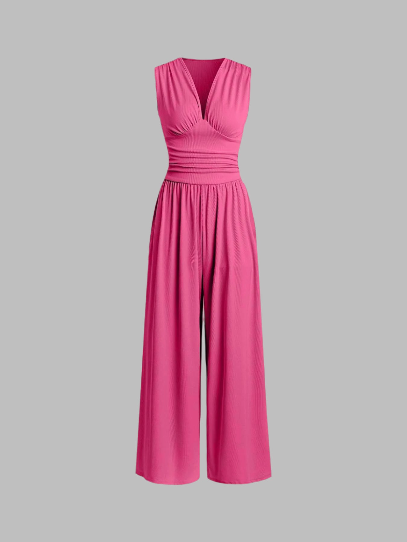 Selenae - Chique brede mouwloze jumpsuit