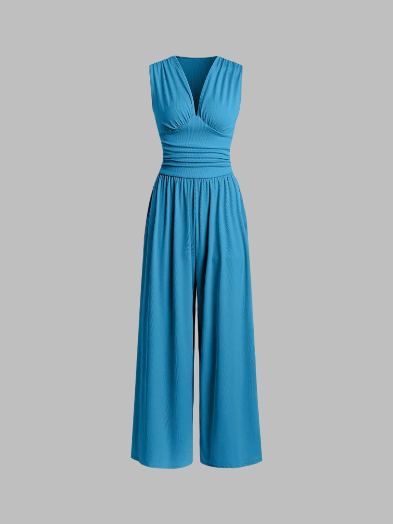 Aurevina - Dames jumpsuit zonder mouwen met V-hals en wijde benen